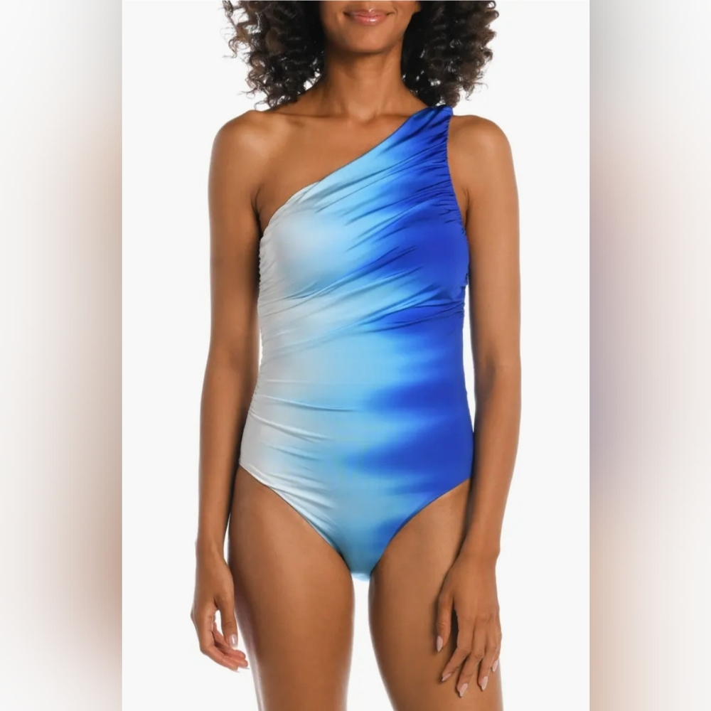 LA BLANCA WOMEN'S OCEAN ONE SHOULDER SWIMSUIT SIZE 8 NWT
